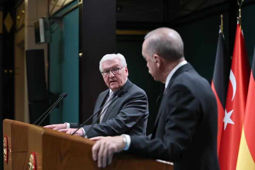 Erdoğan ve Frank-Walter Steinmeier ile heyetleri