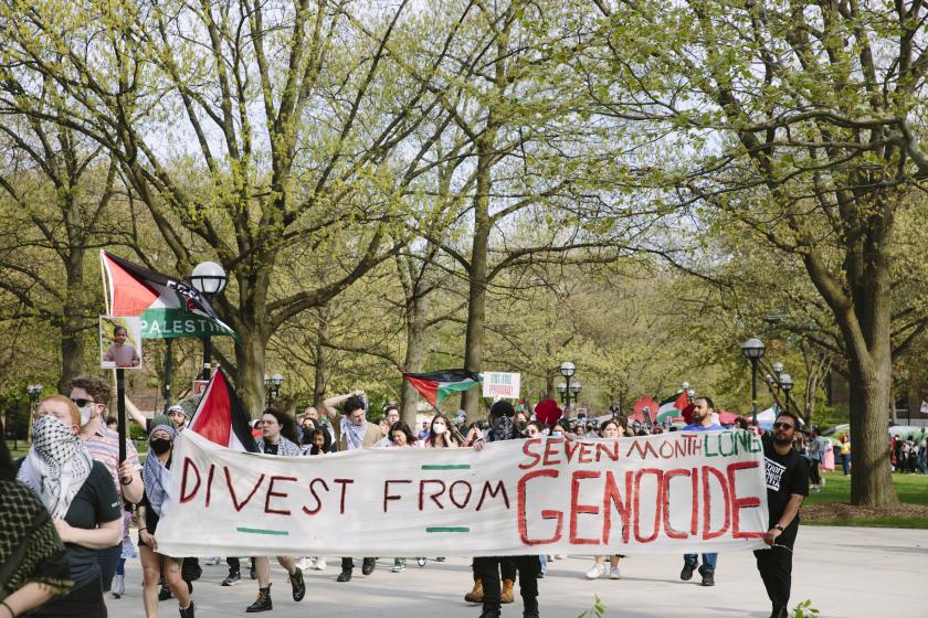 Michigan State Üniversitesi öğrencilerinin kampüste Filistin'e destek eylemleri eylemleri  devam ediyor.