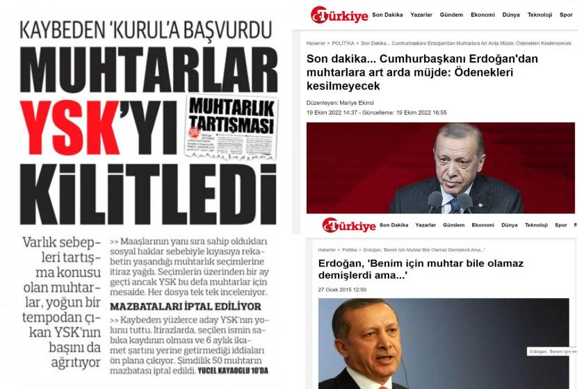 Türkiye gazetesinin 30 Nisan 2024, 19 Ekim 2022 ve 27 Ocak 2015 tarihli haberleri