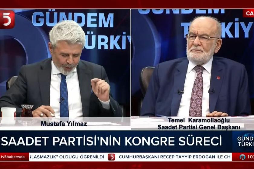 TV 5 yayınında konuşan Temel Karamollaoğlu