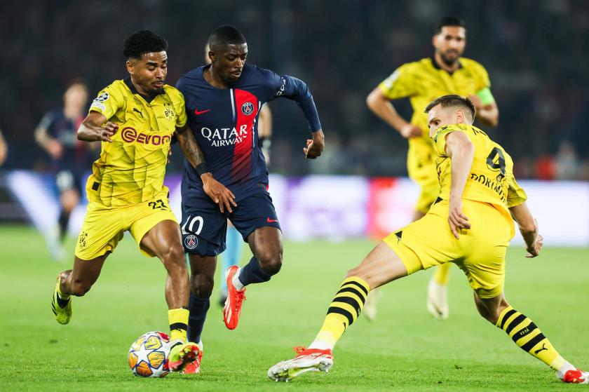 Paris Saint-Germain ile Borussia Dortmund arasında oynanan Şampiyonlar Ligi yarı final rövanş karşılaşmasından bir an