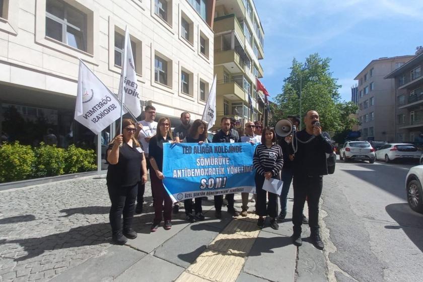 Özel Sektör Öğretmenleri TED önünden seslendi: Sömürüye, anti-demokratik yönetime son