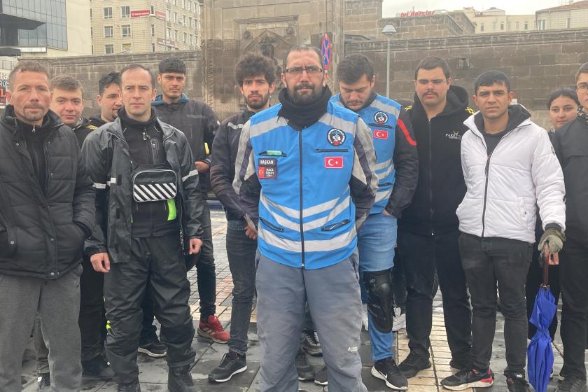 Kayseri'de motokuryeler eylem yaptı