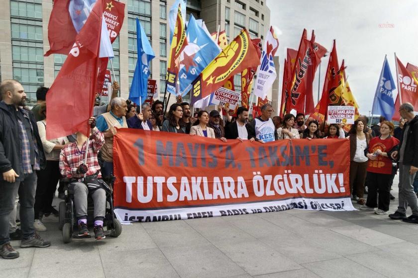 1 Mayıs gözaltılarını protesto eden kitle