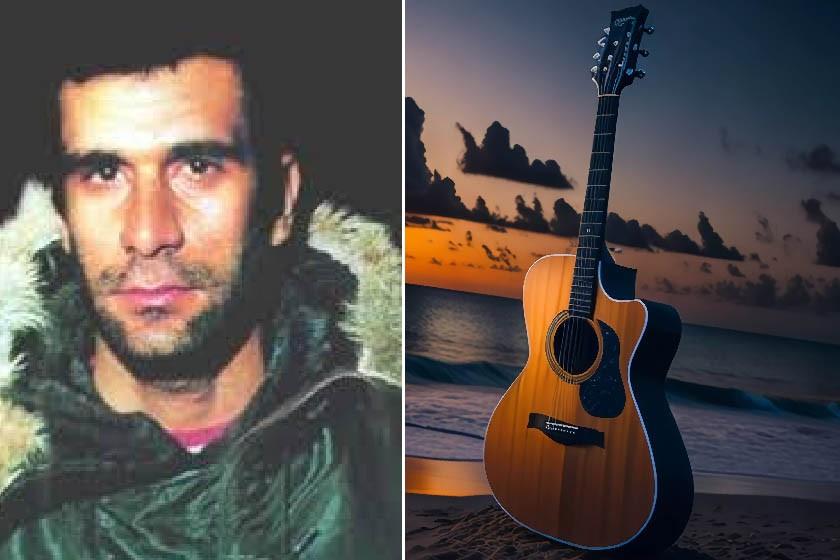 Deniz Gezmiş'in fotoğrafı ve gitar  fotoğrafı