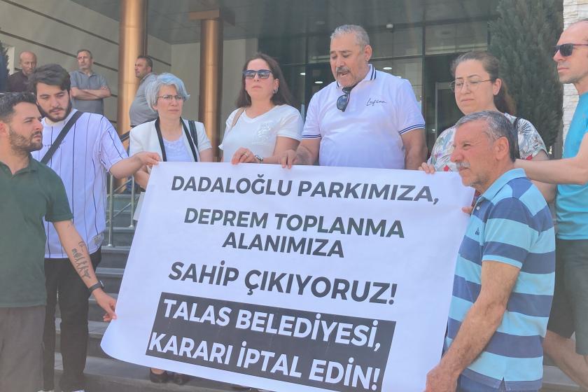 kayseri'de parkın yıkılmasına tepki gösterildi 