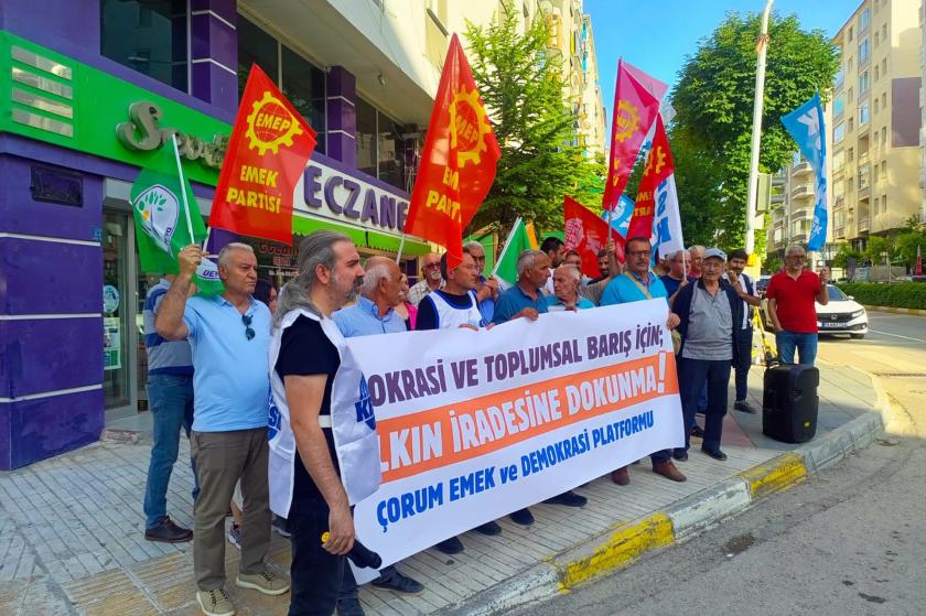 Çorum'da kayyum protesto edildi 