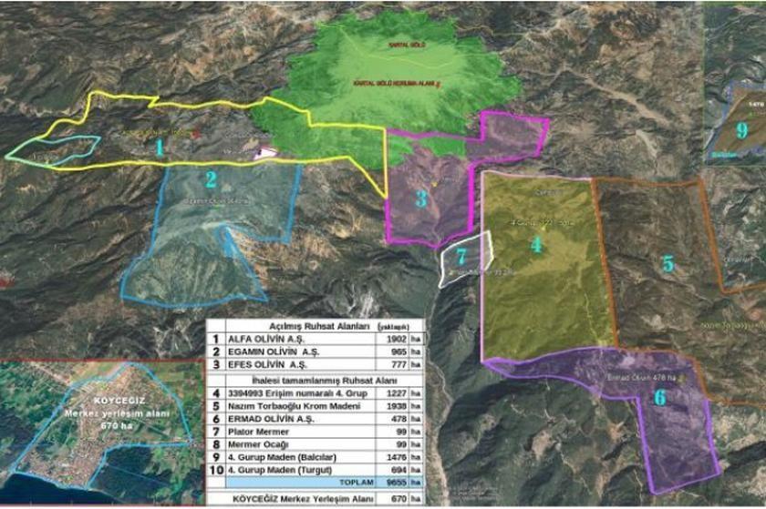 Muğla Ortaca’da Gölbaşı ve Çaylı Mahalleleri arasında işletilmek istenen krom madeni