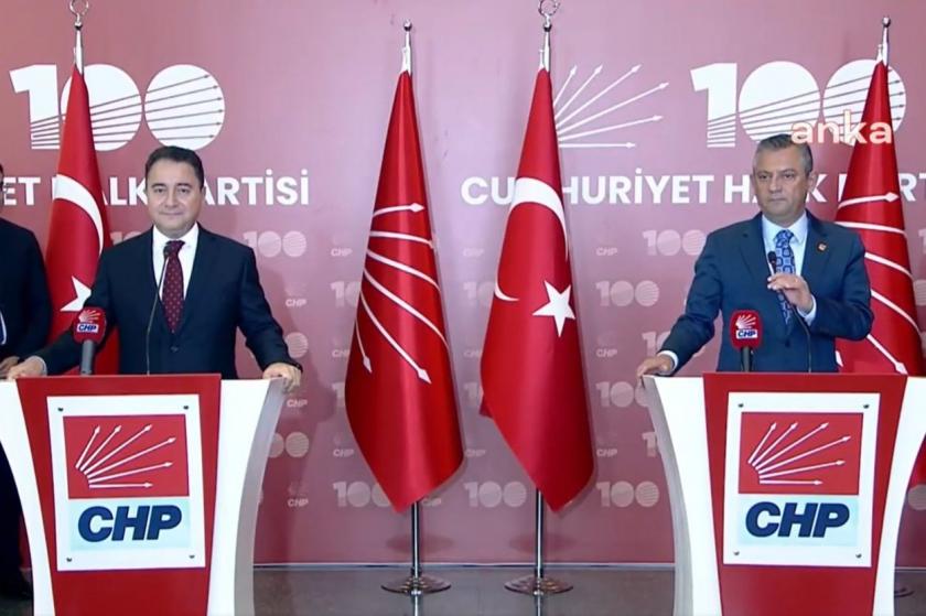 Özgür Özel ve Ali Babacan'ın basın açıklaması.