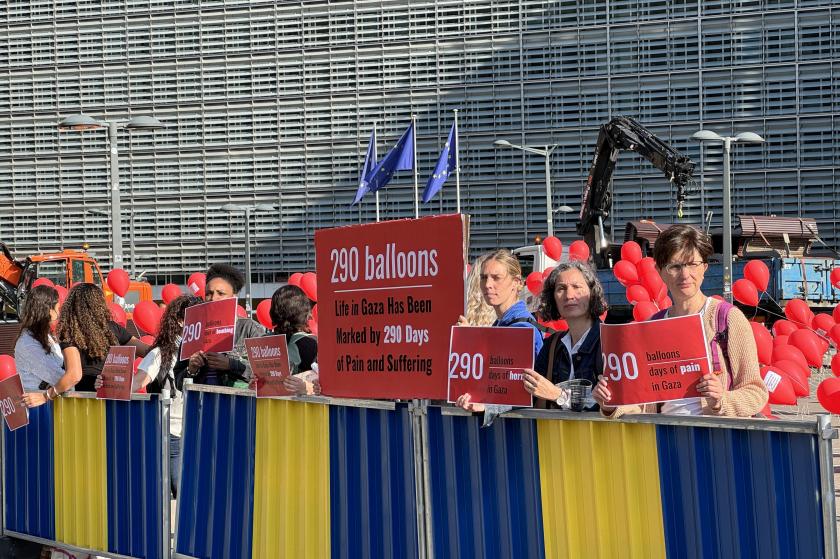 Brüksel'de STK'ler AB'nin Gazze politikasını protesto etti