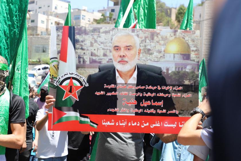 Hamas lideri İsmail Haniye'nin öldürülmesi Batı Şeria'da protesto edildi