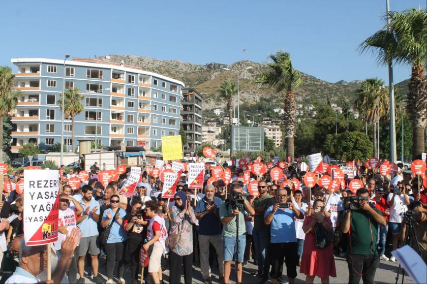 Antakya'da yapılan barınma hakkı eylemi.