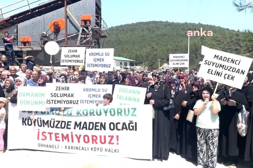 Bursa'da krom madenini istemeyen köylüler eylem