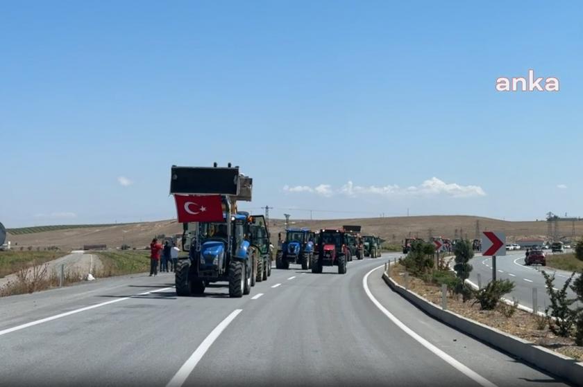 Konya'da çiftçiler eylem yaptı 