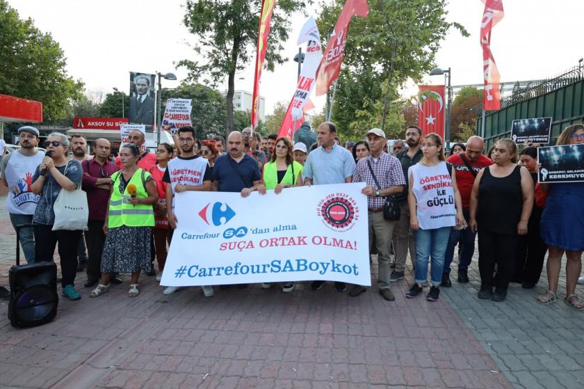 CarrefourSA işçilerinin eylemi.