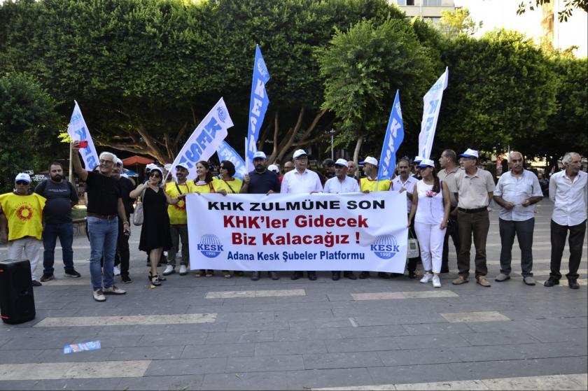 KESK Adana Şubeler Platformu'nun KHK açıklamasından görüntü.