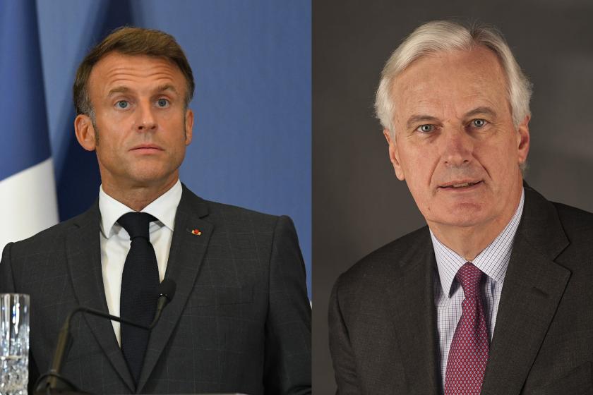 Emmanuel Macron ve Michel Barnier