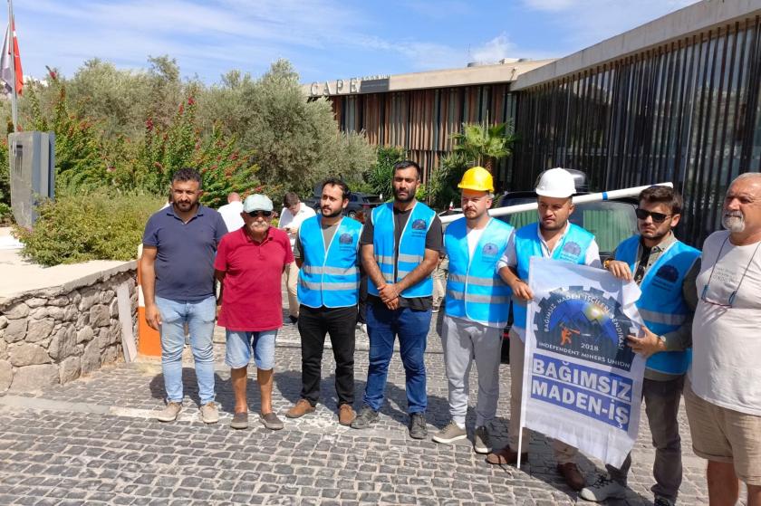 Bağımsız Maden İş üyesi Fernas işçileri açıklama yapıyor