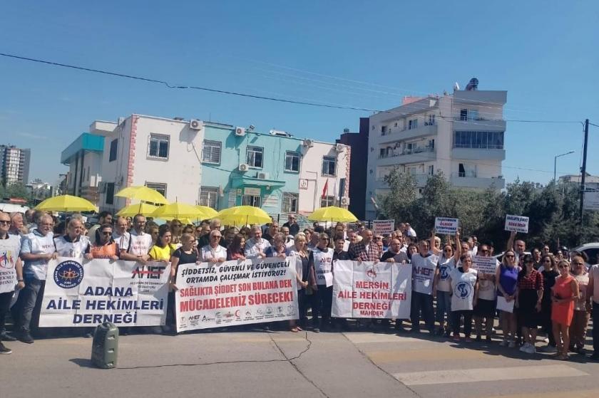 Mersin'de sağlıkta şiddet protestosu