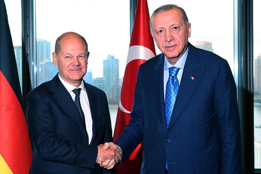 Almanya Başbakanı Olaf Scholz ile Erdoğan 