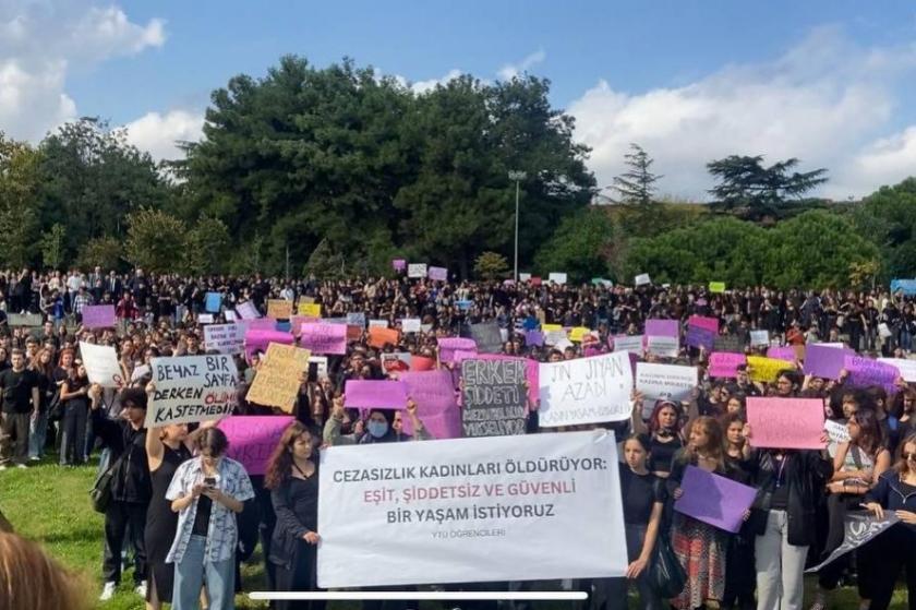 Yıldız Teknik Üniversitesi kadın cinayeti protesto eylemi