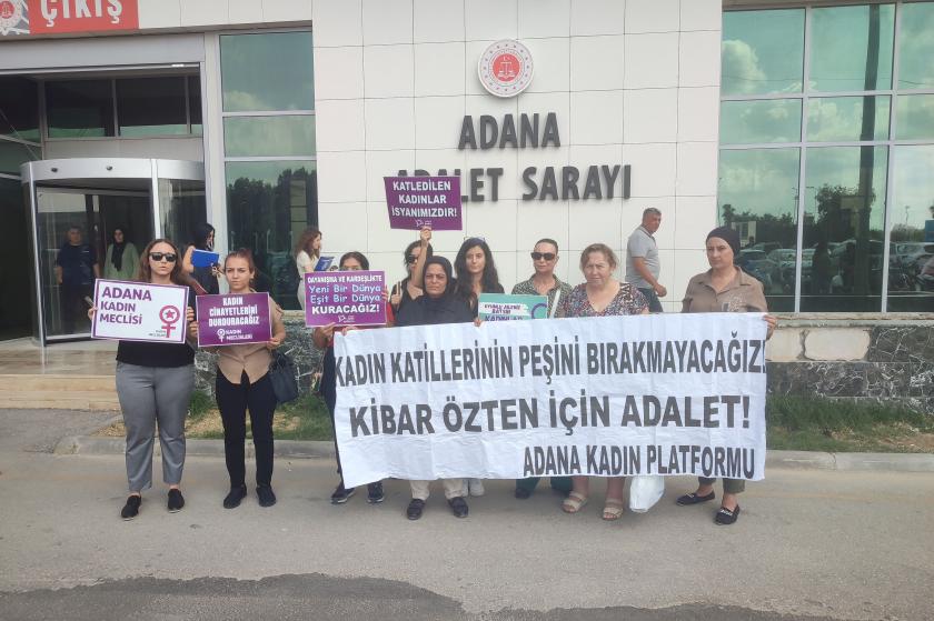 Adana kadın platformu adliye önünde basın açıklaması