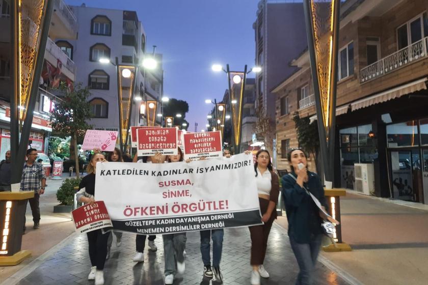 Menemen'de kadın cinayetlerine karşı yürüyüş