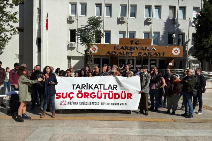 Çiğli'de tarikat yurduna karşı eylem