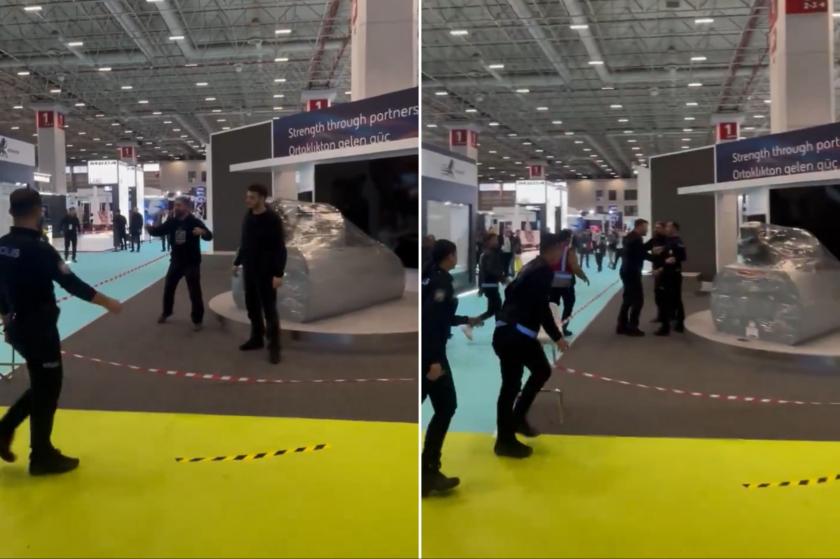 Saha EXPO Fuarı'nda İsrail'e silah sağlayan şirket protesto edildi: 2 gözaltı