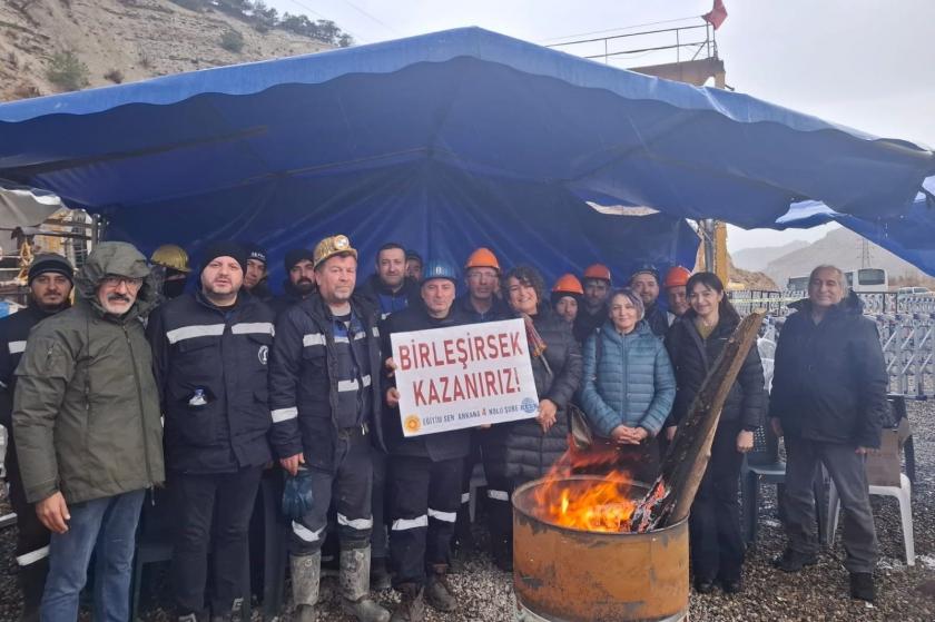 Eğitim emekçilerinden Çayırhan madencilerine destek ziyareti 