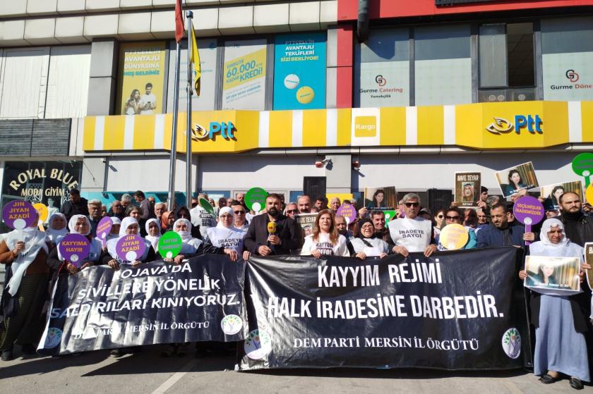 Akdeniz Belediyesinde kayyım protestosu