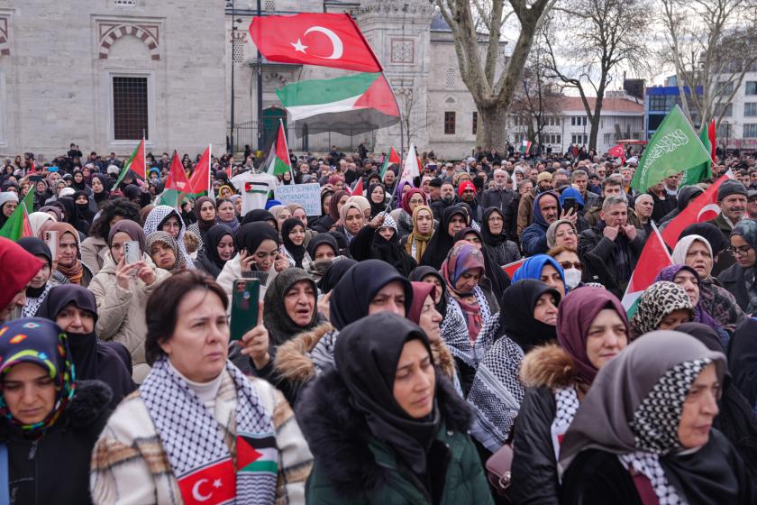 Trump'ın Gazze'yi işgal planı İstanbul'da protesto edildi