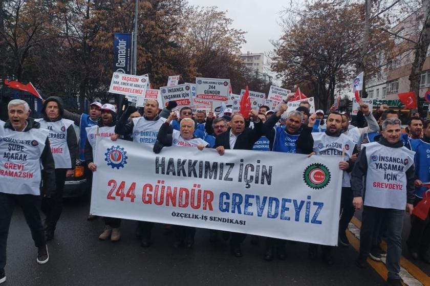 Grevlerinin 244’üncü gününde Yolbulan işçileri Ankara’dan seslendi