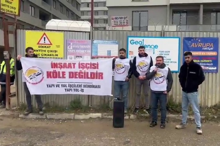 Direnişteki Yapı Yol-İş üyesi işçiler Başpınar işçilerine ve Türkmen’e dayanışma mesajı gönderdi