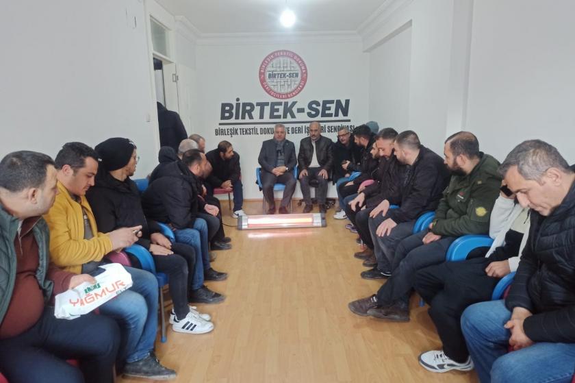 EMEP Genel Başkanı Aslan Başpınar işçileriyle beraberdi: “Bir tek sendikamız, BİRTEK-SEN’imizi büyütmekten başka çare yok”