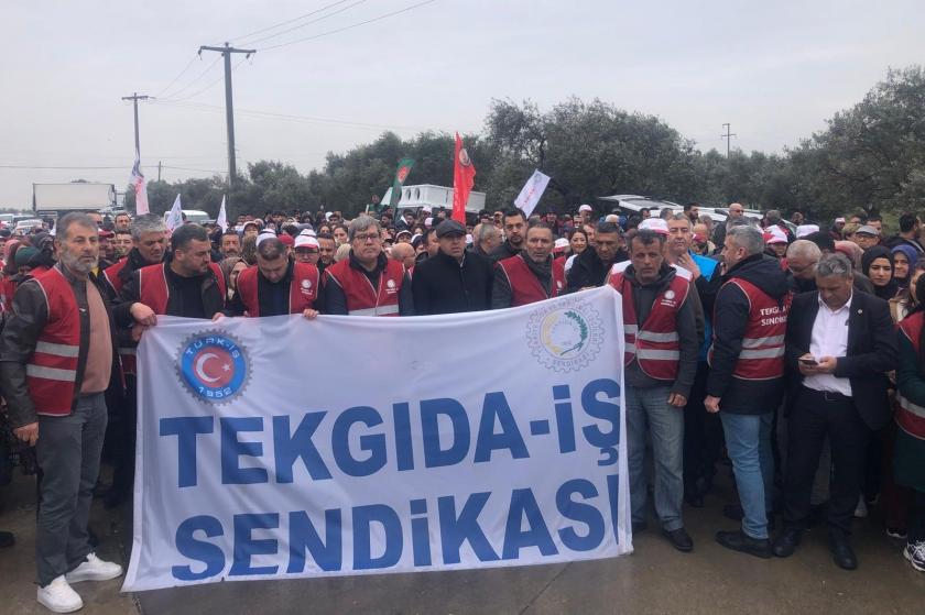 Torbalı Oryantal Tütün Paketleme işçileri greve çıktı