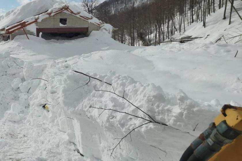 Artvin'de meydana gelen çığda iş makineleri ve bakımevi kar altında kaldı