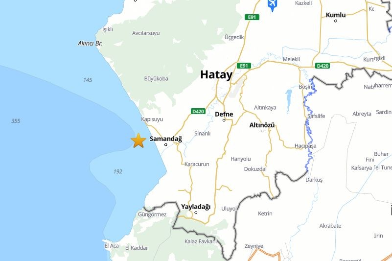 Hatay'da 3.9 büyüklüğünde deprem