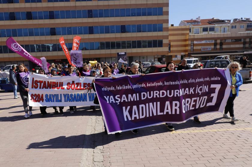 Edirne'de yürüyen DİSK'li kadınlar: "Sesimizi yeniden yükseltiyoruz"