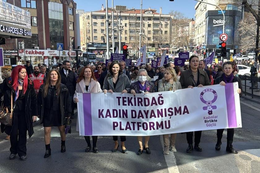 Tekirdağ'da 8 Mart yürüyüşü: "8 Mart kadınların cesaretini simgeliyor"