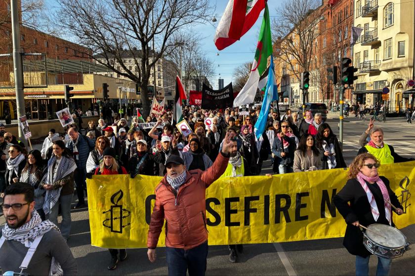 Donald Trump'ın Gazze planı, Stockholm'de protesto edildi