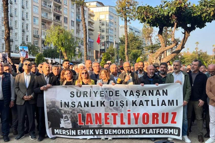 Mersin halkı Suriye’deki Alevi katliamını protesto etti: “Suriye’de artan katliamları ve azınlıklara yönelik saldırılar derhal durdurulmalıdır” 