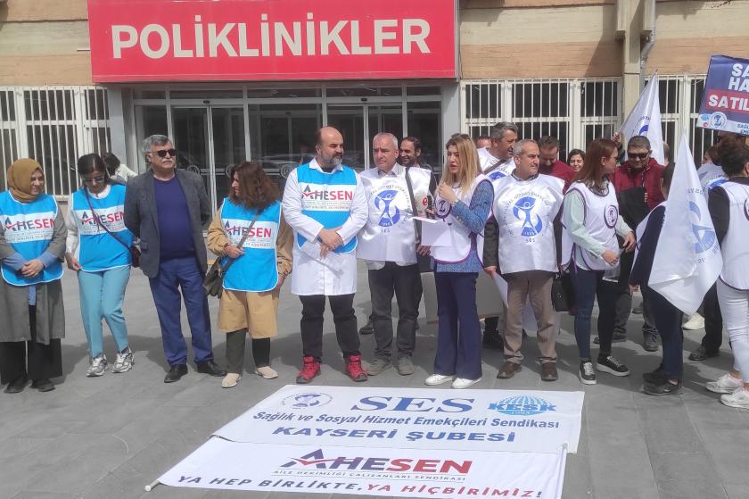 Kayseri’de sağlık emekçileri: Taleplerimiz için bir kez daha alandayız