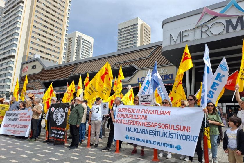 Etimesgut'ta Suriye Alevilerine dönük katliamlar protesto edildi