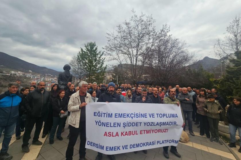 Dersim'de bir eğitim emekçisine uygulanan şiddet protesto edildi