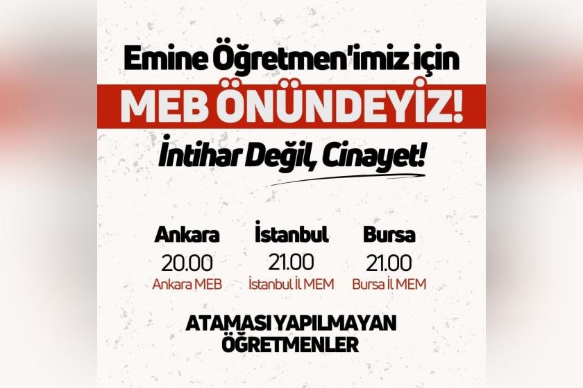 Öğretmenler yaşamına son veren meslektaşları için eylem çağrısı yaptı