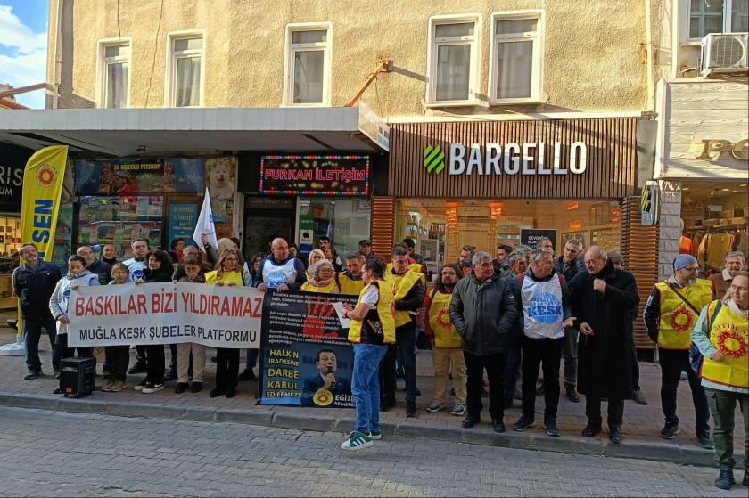 Muğla'da demokrasi güçlerinden İmamoğlu'na destek: "Darbe girişimi kabul edilemez"