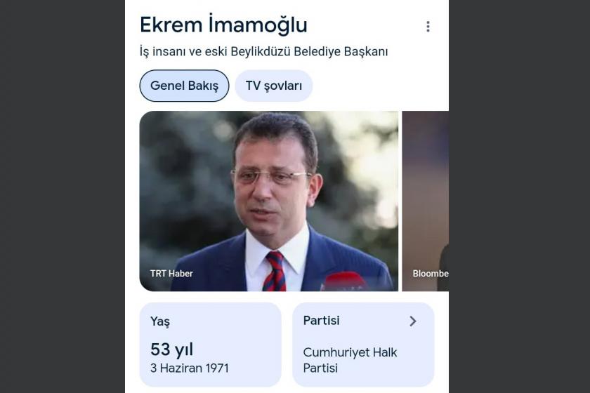 Google, Ekrem İmamoğlu'nun ünvanını kaldırdı