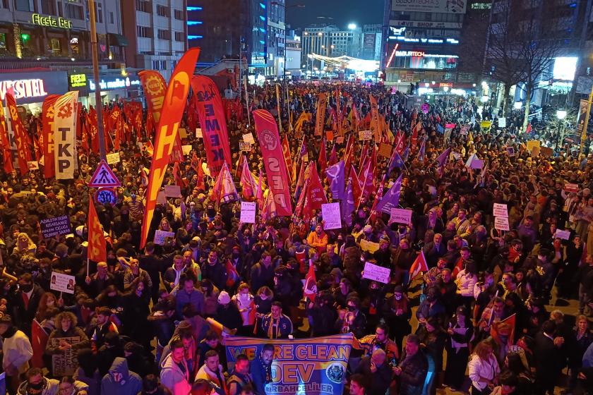 Ankara'da binlerce kişi Kızılay'da toplandı: “Direnişi genel boykot ve genel grevle sürdürme zamanı”