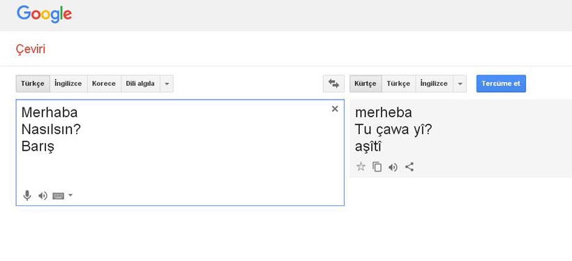 Google’da Kürtçe çeviri başladı